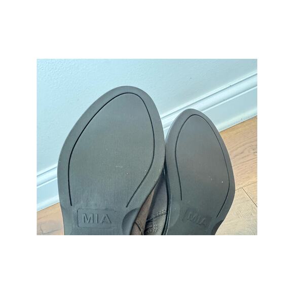 Mia Jaice Heeled Ankle Lasso Bootie Leather Gray Brown Women's Sz 6 NWOB - Picture 5 of 6